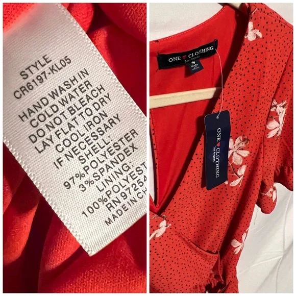 Sz S Ruffles & Floral & Dots Faux Wrap Front Challis Romper NWT - Picture 13 of 16